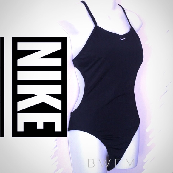 Nike Other - Nike solid black skinny strap 1 piece swimsuit 12